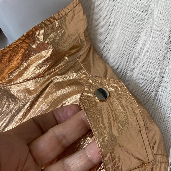 Sweet Rain brand! Metallic Gold/hint of rose Raincoat Size L - Picture 6 of 17
